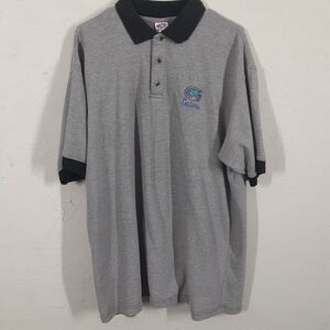 Vtg Florida Gators UF Adult Mens XL Gray Short Sleeve Polo Shirt NCAA
